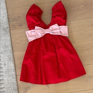 Vici Red Dress with Pink Bow